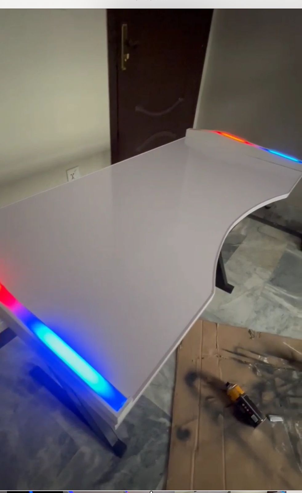 Gaming Table RGB White Top Gaming Table RGB White Top
